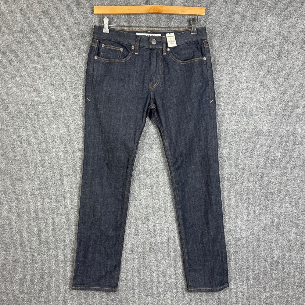 NEW Express Jeans Slim Fit Mens 30x30 Dark Wash Denim Straight Leg